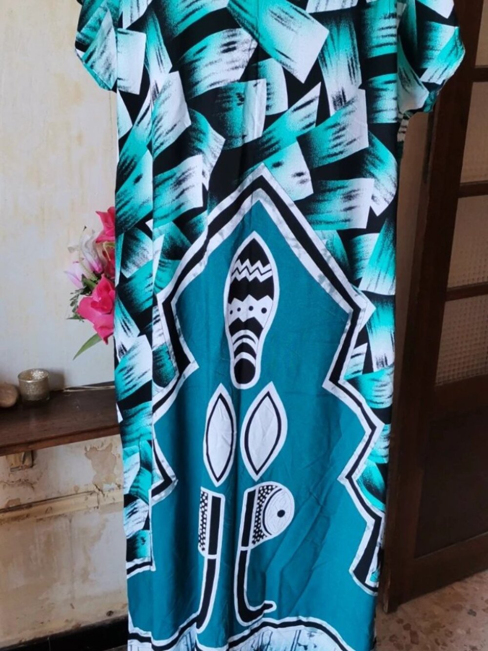 Long patterned dress one size